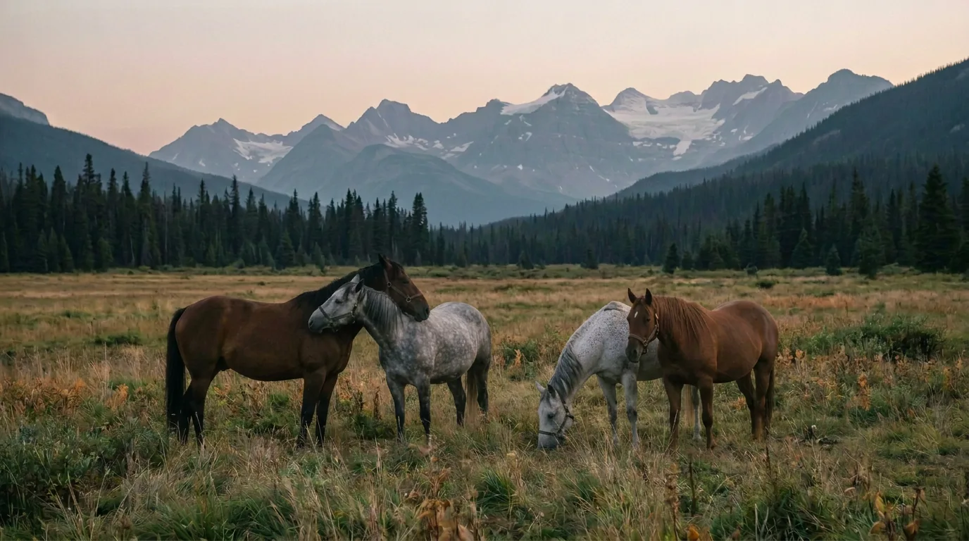 Chevaux en liberté, Les Écuries du Fort Viry, Haute-Savoie